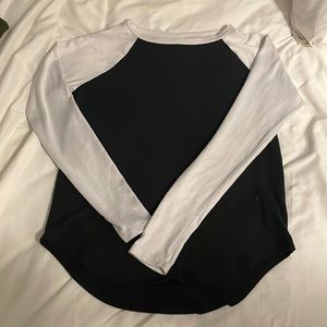 Black shirt with white long sleeves from Sonoma! Never worn. size x-small